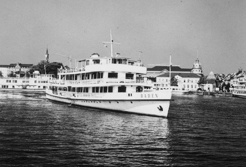 Die MS Baden (Baujahr 1935) im Hafen von Konstanz.