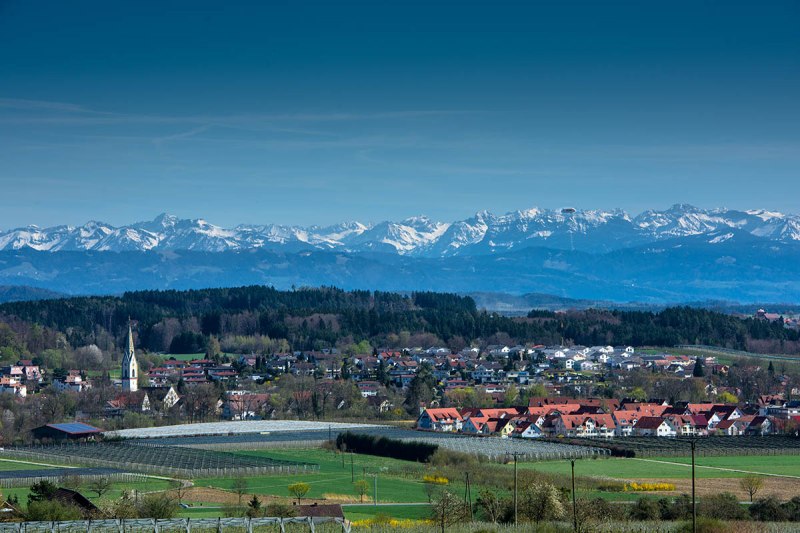 So ein traumhaftes Alpenpanorama können Sie in Ihrem Urlaub in Oberteuringen genießen 
