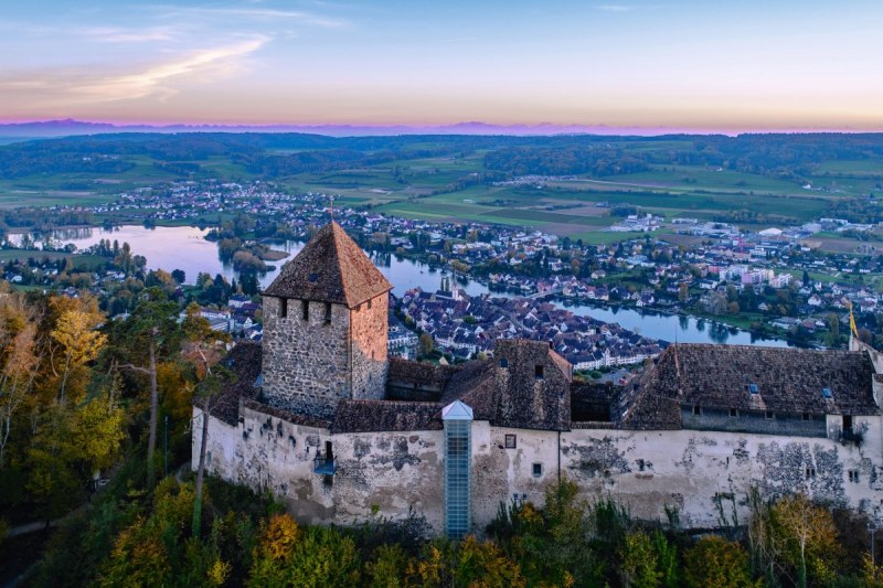 Abendstimmung auf der Burg Hohenklingen in Stein am Rhein